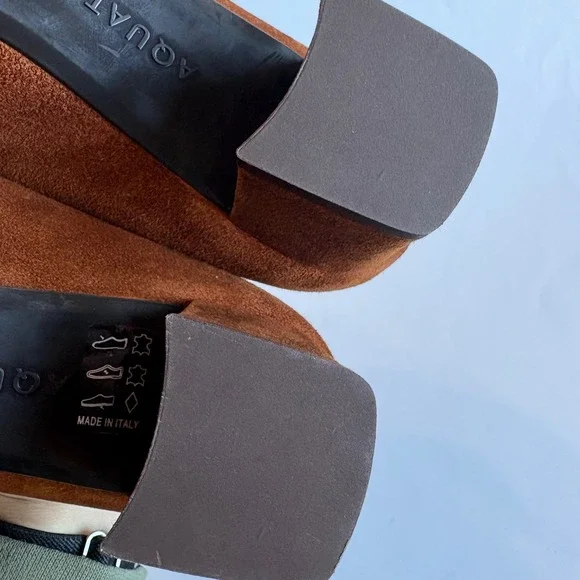 Aquatalia Women's 9 Pasha Suede‎ Pumps Waterproof Heel Brown Made in Italy 1.8" - Picture 9 of 14